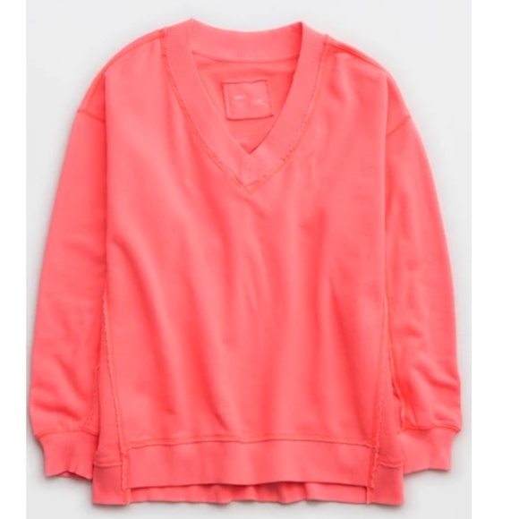 Aerie Pink Oversized Long Sleeve Hoodie - Picture 2 of 3